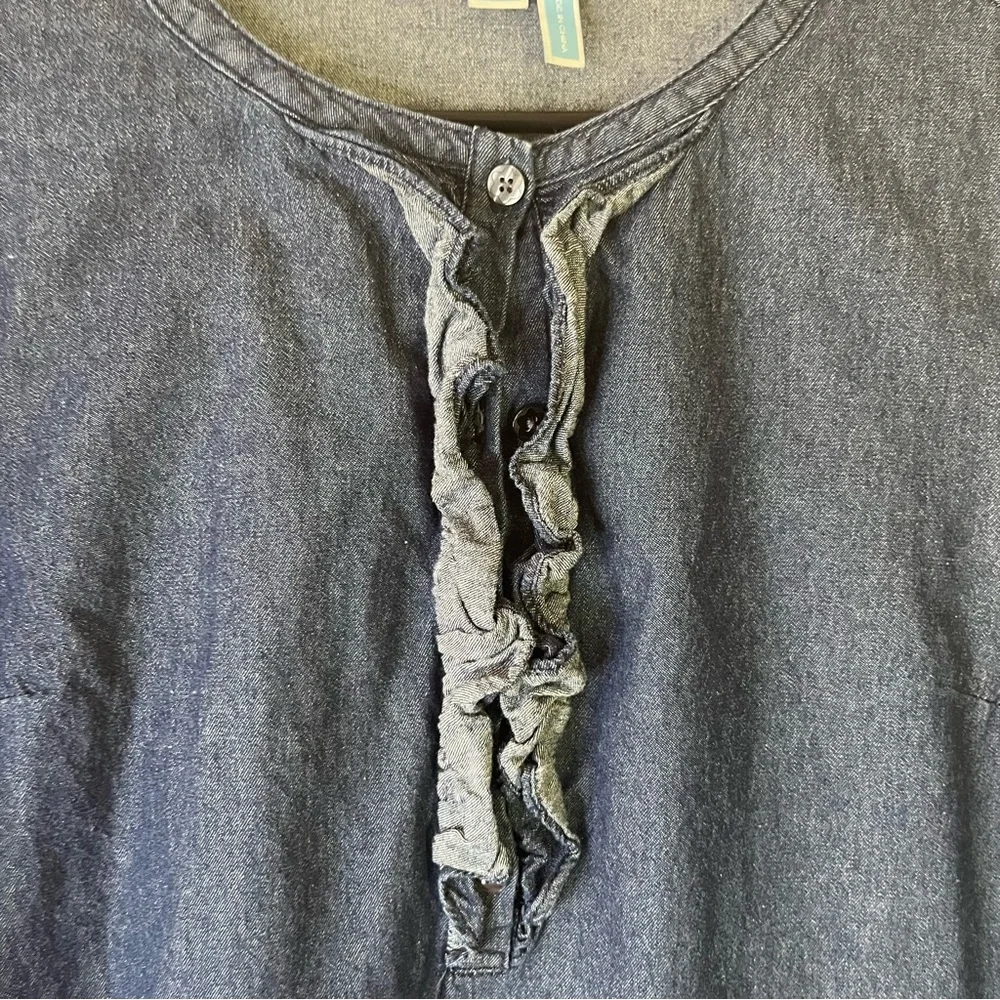 Draper‎ James Denim Ruffle Dress Size 8